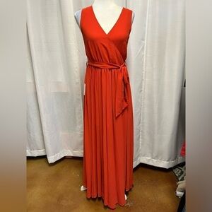 Joyfolie Audrey Faux Wrap Maxi Dress in Paprika NWT | size Small